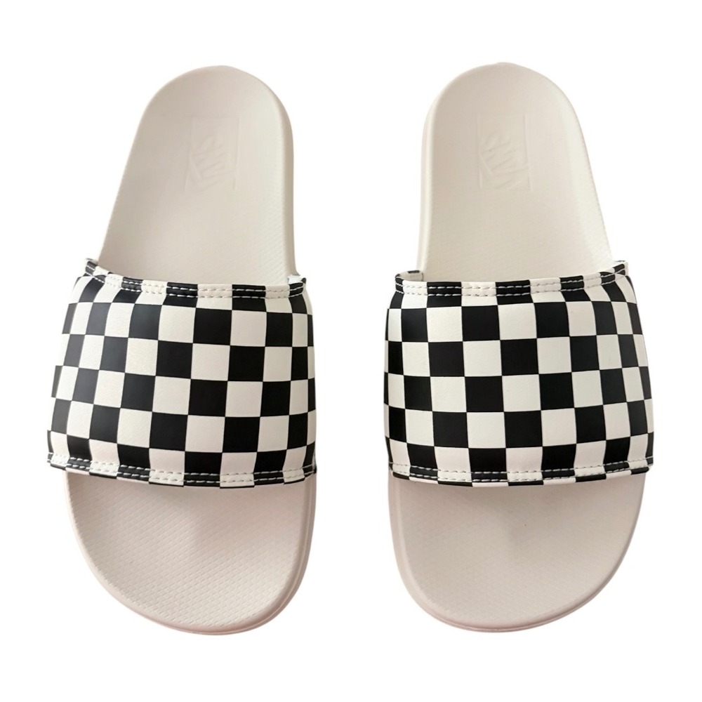 NEW Vans La Costa Slide-On Checkerboard Black Mars Women Size 8 Sandals m